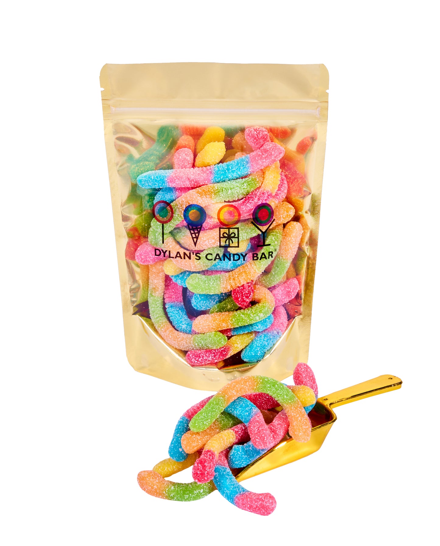 Sour Fruity Neon Gummy Worms Bulk Bag